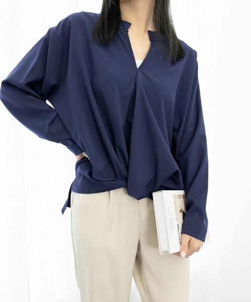 Miniministore（ミニミニストア）の「シャツブラウス レディース 大きいサイズ（シャツ/ブラウス・レディース・ホワイト/ネイビー/グリーン・M/XL/L/3XL/2XL）」の8枚目の写真