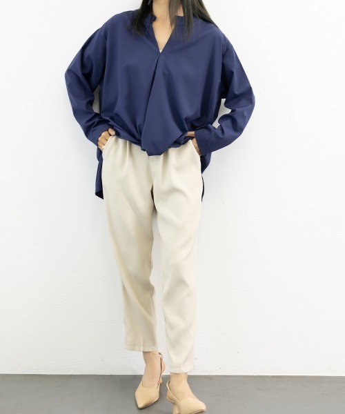 Miniministore（ミニミニストア）の「シャツブラウス レディース 大きいサイズ（シャツ/ブラウス・レディース・ホワイト/ネイビー/グリーン・M/XL/L/3XL/2XL）」の9枚目の写真