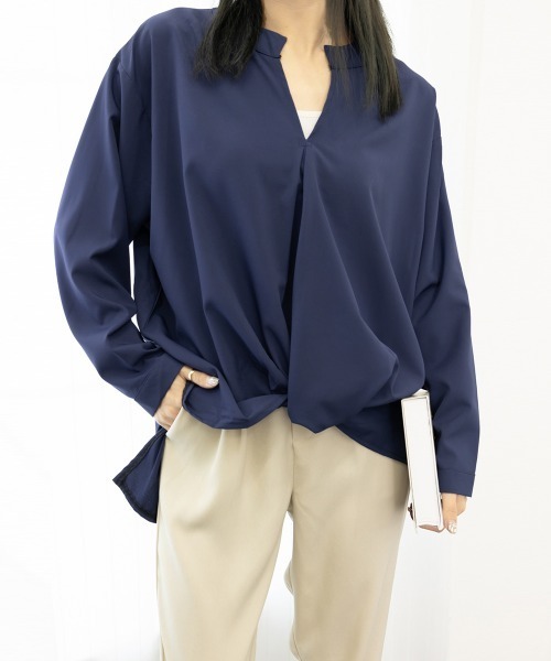 Miniministore（ミニミニストア）の「シャツブラウス レディース 大きいサイズ（シャツ/ブラウス・レディース・ホワイト/ネイビー/グリーン・M/XL/L/3XL/2XL）」の10枚目の写真