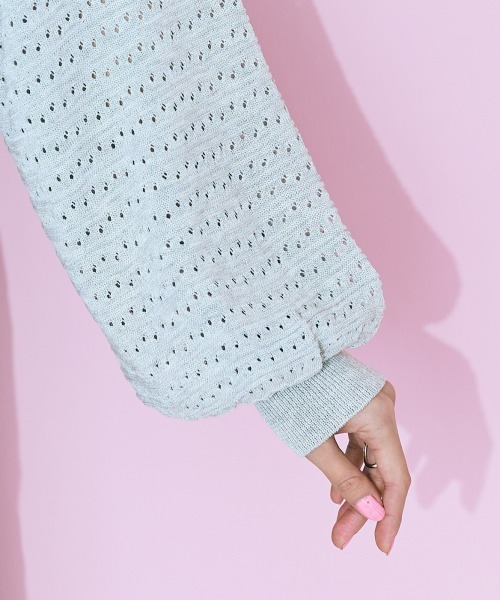 marun（マルン）の「＜大きいサイズ＞ フロントリボンカーディガン marun（カーディガン/ボレロ・レディース・グレー/アイボリー・5L/4L/3L/LL/L）」の12枚目の写真