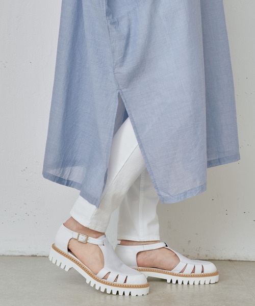 BEARDSLEY（ビアズリー）の「先染めビッグシアーシャツワンピース（ワンピース・レディース・ブラック/ブルー・FREE）」の11枚目の写真