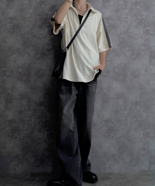 INTER FACTORY(インターファクトリー)の「ファッションインフルエンサー しの - Vintage Overdye Wide Denim / ヴィンテージオーバーダイワイドデニム made in INTER FACTORY(デニムパンツ・メンズ・ブルー/ブラック・MEDIUM/SMALL/LARGE)」の22枚目の写真