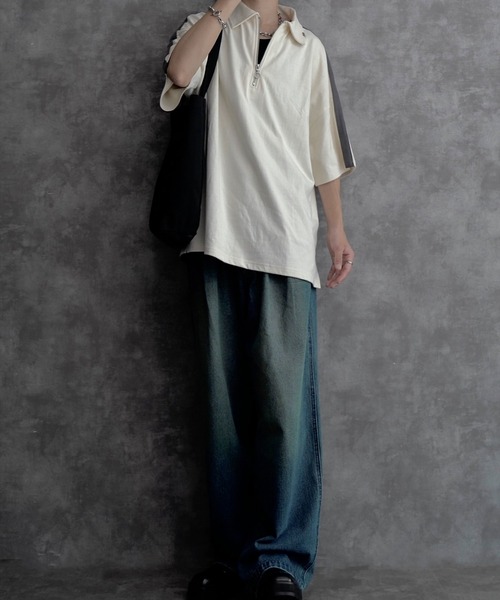 INTER FACTORY(インターファクトリー)の「ファッションインフルエンサー しの - Vintage Overdye Wide Denim / ヴィンテージオーバーダイワイドデニム made in INTER FACTORY(デニムパンツ・メンズ・ブルー/ブラック・MEDIUM/SMALL/LARGE)」の19枚目の写真
