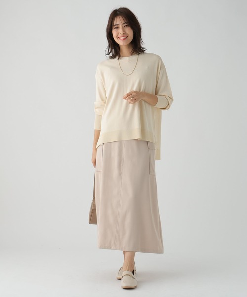 Elura(エルーラ)の「サラサラタッチVネックチュニック(ニット/セーター・レディース・ネイビー/ピンク系その他7/オフホワイト/ブルー系その他3・FREE)」の19枚目の写真