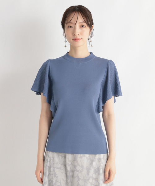 Andemiu(アンデミュウ)の「ソデラッフルニット112960(ニット/セーター・レディース・ホワイト/ブラック/ブルー・FREE)」の7枚目の写真