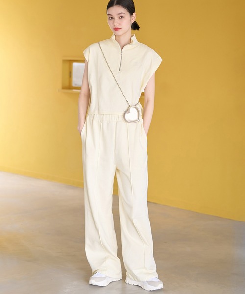 ROPE' PICNIC(ロペピクニック)の「セットアップ対応/ロゴ刺繍ハーフジッププルオーバー(Tシャツ/カットソー・レディース・ライトグレー/キナリ・38)」の15枚目の写真