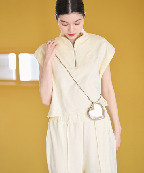 ROPE' PICNIC(ロペピクニック)の「セットアップ対応/ロゴ刺繍ハーフジッププルオーバー(Tシャツ/カットソー・レディース・ライトグレー/キナリ・38)」の18枚目の写真