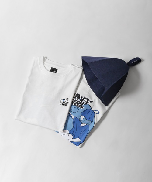 ZIP FIVE（ジップファイブ）の「【ZIP FIVE】サウナハット Tシャツ付 半袖 ビッグシルエット イラストプリント（ハット・メンズ・ホワイト系/ブラック/グレイッシュベージュ/ブラック系/ベージュ系/ホワイト・LARGE/MEDIUM）」の2枚目の写真