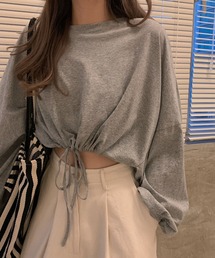 shopnikoniko（ショップニコニコ）の「クロップド丈 裾絞りスウェット ショート丈（スウェット）」