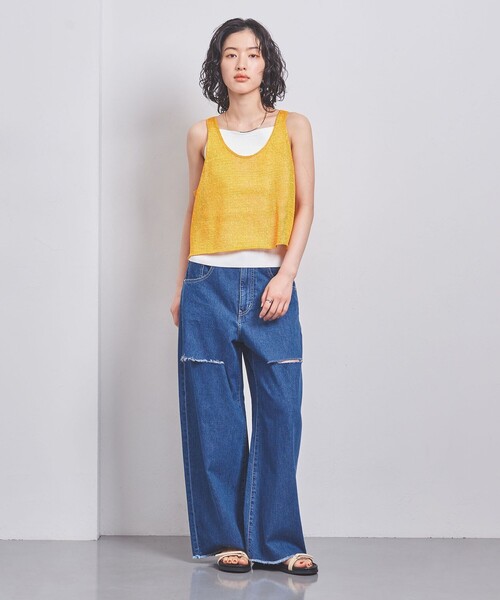 QU I I T デニム　ブルーデニム　ユナイテッドアローズ CIOTA＞ミディアムダークブルー ストレート デニムパンツ
