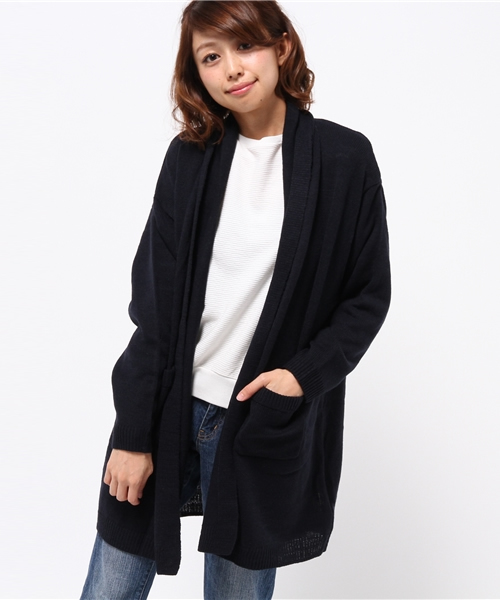 earth music&ecology（アースミュージックアンドエコロジー）の「ビッグシルエットニットカーディガン（カーディガン/ボレロ・レディース・LT.Gray/DK.Gray/ネイビー・FREE）」の15枚目の写真