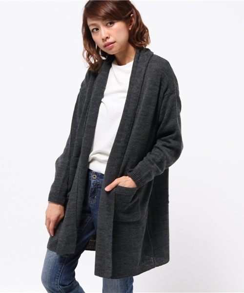 earth music&ecology（アースミュージックアンドエコロジー）の「ビッグシルエットニットカーディガン（カーディガン/ボレロ・レディース・LT.Gray/DK.Gray/ネイビー・FREE）」の13枚目の写真