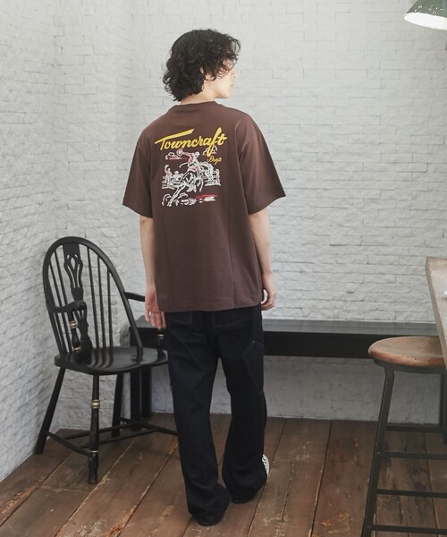 TOWNCRAFT（タウンクラフト）の「TOWNCRAFT（タウンクラフト）別注ロゴプリントTシャツ（Tシャツ/カットソー・メンズ・ホワイト/ネイビー/ダークブラウン・M/XL/L）」の20枚目の写真