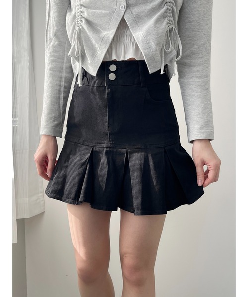 PHILLY（フィリー）の「【PHILLY】フレアデニムミニスカート（デニムスカート・レディース・インディゴブルー/ブラック・FREE）」の2枚目の写真