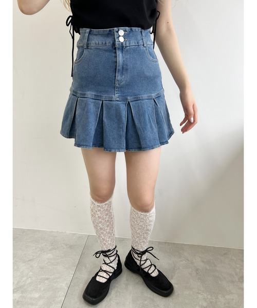 PHILLY（フィリー）の「【PHILLY】フレアデニムミニスカート（デニムスカート・レディース・インディゴブルー/ブラック・FREE）」の4枚目の写真