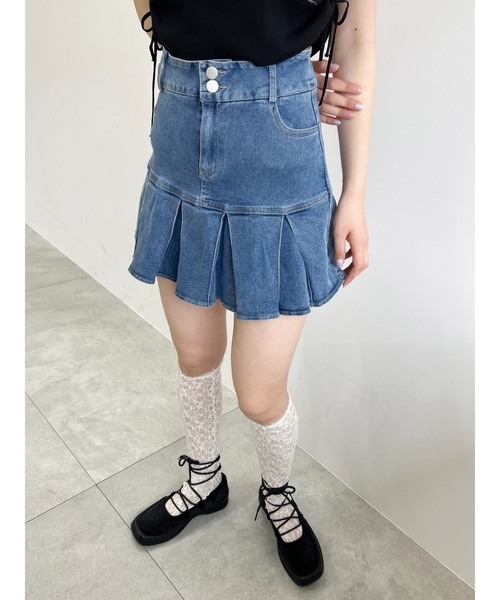 PHILLY（フィリー）の「【PHILLY】フレアデニムミニスカート（デニムスカート・レディース・インディゴブルー/ブラック・FREE）」の6枚目の写真