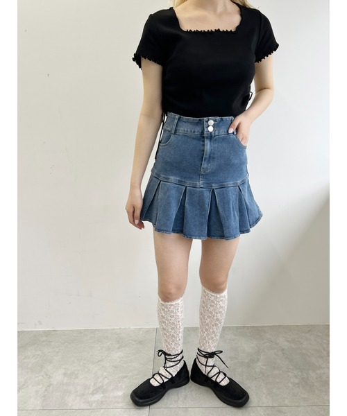 PHILLY（フィリー）の「【PHILLY】フレアデニムミニスカート（デニムスカート・レディース・インディゴブルー/ブラック・FREE）」の7枚目の写真