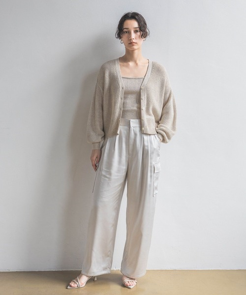 A part by(アパートバイ)の「リネンコンキャミソール(キャミソール・レディース・ライトベージュ/ブラック/イエロー・FREE)」の6枚目の写真