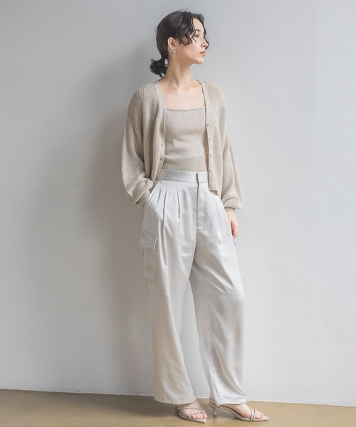 A part by(アパートバイ)の「リネンコンキャミソール(キャミソール・レディース・ライトベージュ/ブラック/イエロー・FREE)」の7枚目の写真