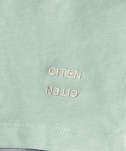 CITEN(シテン)の「<CITEN>ロゴ プレーンTシャツ(Tシャツ/カットソー・メンズ・ブラック/ホワイト/ベージュ/ライム・S/M/L)」の5枚目の写真