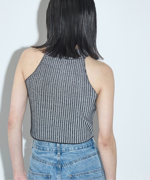 THE YOn（ザヨン）の「プレーティングリブニットアメスリタンク（タンクトップ・レディース・ブラウン/ホワイト/ベージュ・FREE）」の17枚目の写真