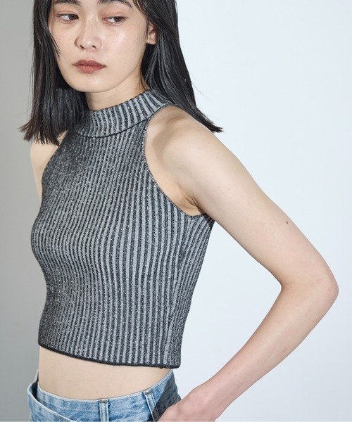 THE YOn（ザヨン）の「プレーティングリブニットアメスリタンク（タンクトップ・レディース・ブラウン/ホワイト/ベージュ・FREE）」の16枚目の写真