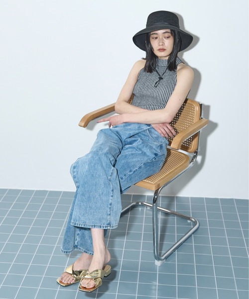 THE YOn（ザヨン）の「プレーティングリブニットアメスリタンク（タンクトップ・レディース・ブラウン/ホワイト/ベージュ・FREE）」の19枚目の写真