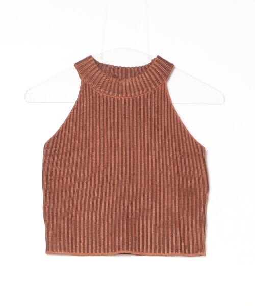 THE YOn（ザヨン）の「プレーティングリブニットアメスリタンク（タンクトップ・レディース・ブラウン/ホワイト/ベージュ・FREE）」の10枚目の写真