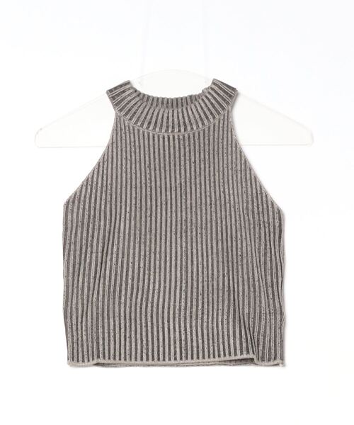THE YOn（ザヨン）の「プレーティングリブニットアメスリタンク（タンクトップ・レディース・ブラウン/ホワイト/ベージュ・FREE）」の11枚目の写真