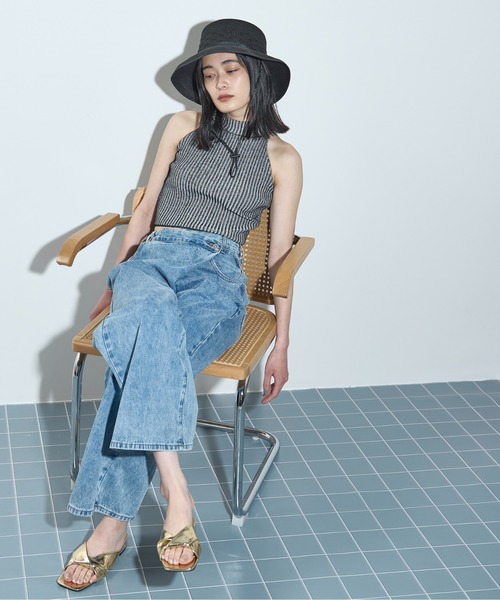 THE YOn（ザヨン）の「プレーティングリブニットアメスリタンク（タンクトップ・レディース・ブラウン/ホワイト/ベージュ・FREE）」の18枚目の写真