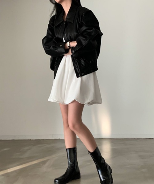 by muni:r（バイ ムニール）の「【お気に入り登録数2万突破！】バックリボンバルーンワンピース（ワンピース・レディース・ホワイト/ブラック・FREE）」の13枚目の写真