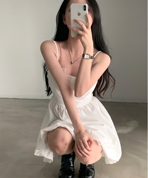 by muni:r（バイ ムニール）の「【お気に入り登録数2万突破！】バックリボンバルーンワンピース（ワンピース・レディース・ホワイト/ブラック・FREE）」の5枚目の写真