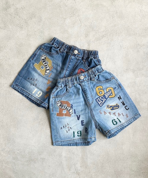 Ocean&Ground(オーシャン&グラウンド)の「プリントデニムワイドショーツ(80~140cm)(デニムパンツ・キッズ・ネイビー/ダークブルー・110/120/130/140/80/90/95/100)」の6枚目の写真