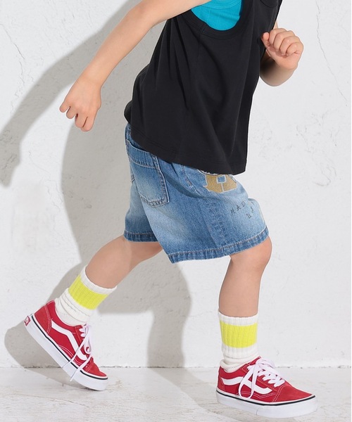 Ocean&Ground(オーシャン&グラウンド)の「プリントデニムワイドショーツ(80~140cm)(デニムパンツ・キッズ・ネイビー/ダークブルー・110/120/130/140/80/90/95/100)」の7枚目の写真