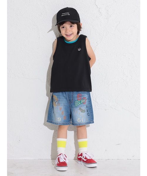 Ocean&Ground(オーシャン&グラウンド)の「プリントデニムワイドショーツ(80~140cm)(デニムパンツ・キッズ・ネイビー/ダークブルー・110/120/130/140/80/90/95/100)」の9枚目の写真