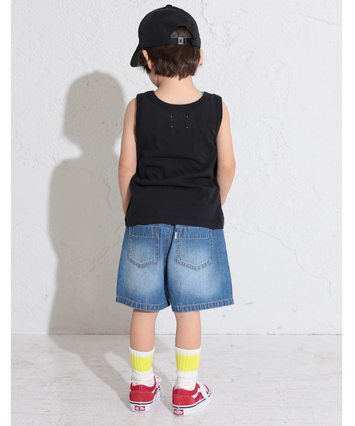 Ocean&Ground(オーシャン&グラウンド)の「プリントデニムワイドショーツ(80~140cm)(デニムパンツ・キッズ・ネイビー/ダークブルー・110/120/130/140/80/90/95/100)」の10枚目の写真