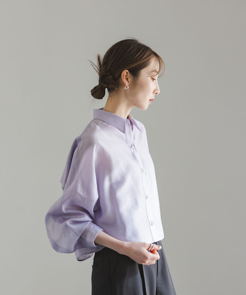 Noble(ノーブル)の「ドレープヨークショートシャツ(シャツ/ブラウス・レディース・ラベンダー/ホワイト・FREE)」の19枚目の写真