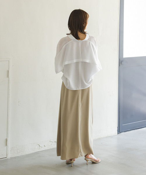 Noble(ノーブル)の「ドレープヨークショートシャツ(シャツ/ブラウス・レディース・ラベンダー/ホワイト・FREE)」の5枚目の写真