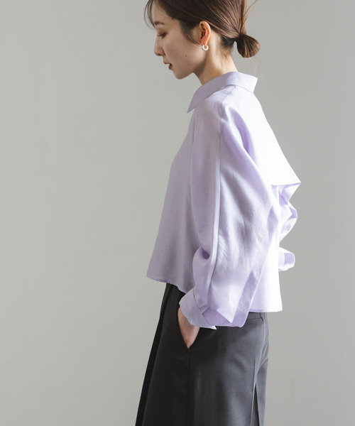 Noble(ノーブル)の「ドレープヨークショートシャツ(シャツ/ブラウス・レディース・ラベンダー/ホワイト・FREE)」の7枚目の写真