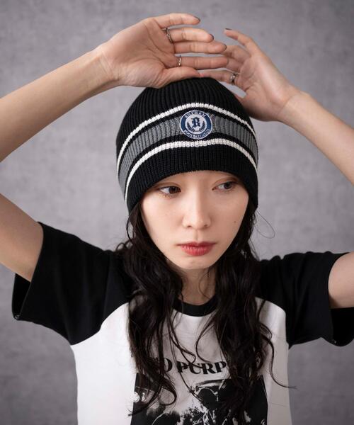 WEGO(ウィゴー)の「WEGO/ワンポイント刺繍シングルニットワッチ(ニットキャップ/ビーニー・レディース・ブラック/グレー/ベージュ・FREE)」の2枚目の写真