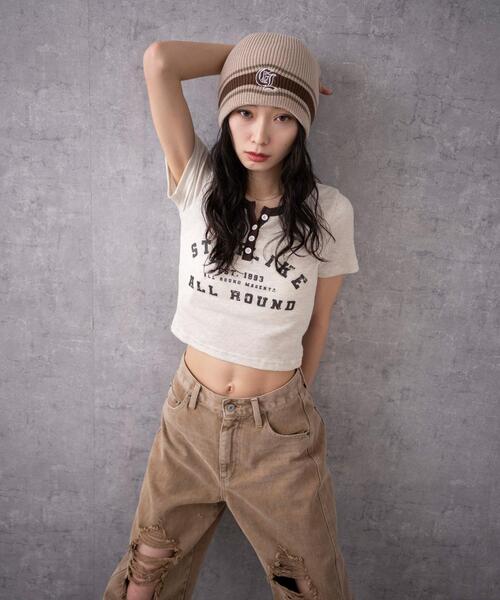 WEGO(ウィゴー)の「WEGO/ワンポイント刺繍シングルニットワッチ(ニットキャップ/ビーニー・レディース・ブラック/グレー/ベージュ・FREE)」の11枚目の写真