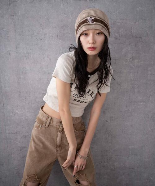 WEGO(ウィゴー)の「WEGO/ワンポイント刺繍シングルニットワッチ(ニットキャップ/ビーニー・レディース・ブラック/グレー/ベージュ・FREE)」の12枚目の写真