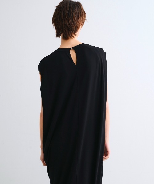 three dots（スリードッツ）の「トラベルライン ドレス（ワンピース・レディース・ネイビー/ブラック・MEDIUM/SMALL）」の6枚目の写真