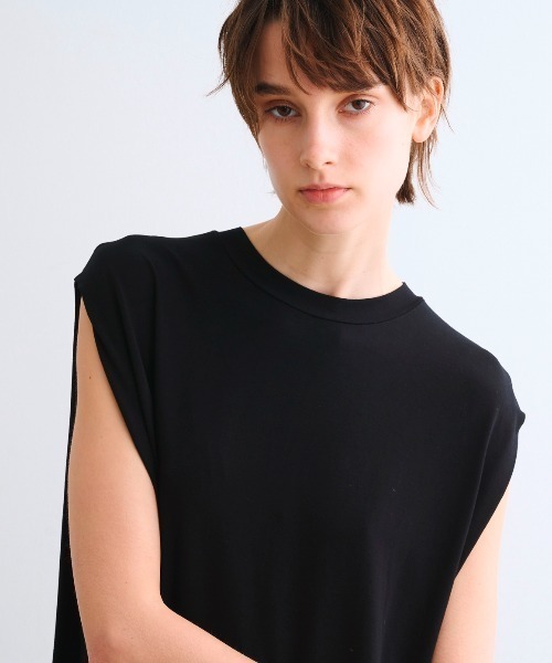 three dots（スリードッツ）の「トラベルライン ドレス（ワンピース・レディース・ネイビー/ブラック・MEDIUM/SMALL）」の7枚目の写真