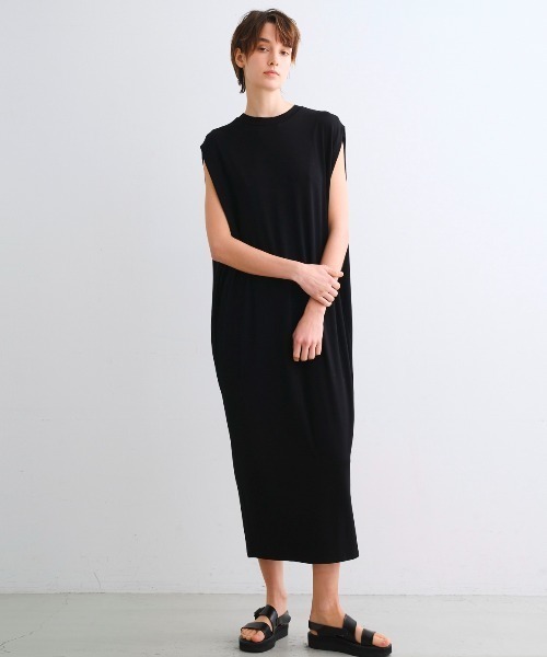 three dots（スリードッツ）の「トラベルライン ドレス（ワンピース・レディース・ネイビー/ブラック・MEDIUM/SMALL）」の9枚目の写真