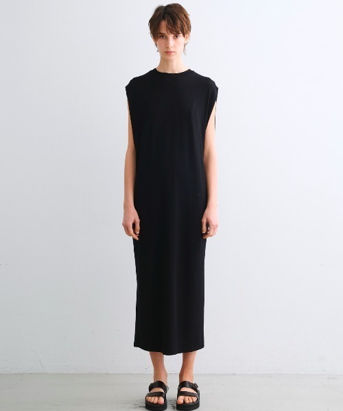 three dots（スリードッツ）の「トラベルライン ドレス（ワンピース・レディース・ネイビー/ブラック・MEDIUM/SMALL）」の10枚目の写真