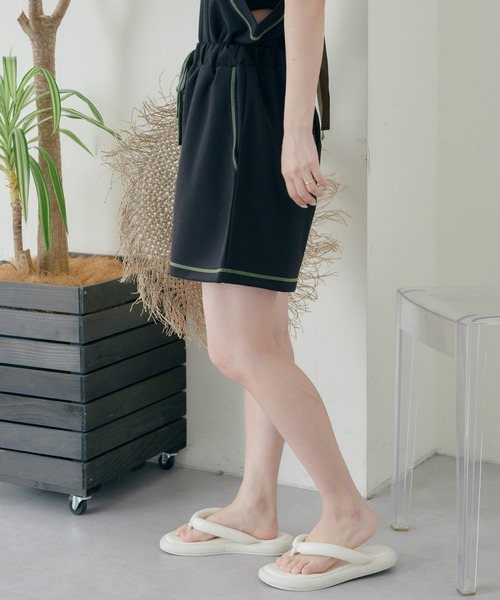 CIAOPANIC TYPY(チャオパニックティピー)の「ドライタッチカバーアップラッシュショーツ(水着・レディース・ブラウン/ブラック/サックスブルー・MEDIUM/LARGE)」の6枚目の写真