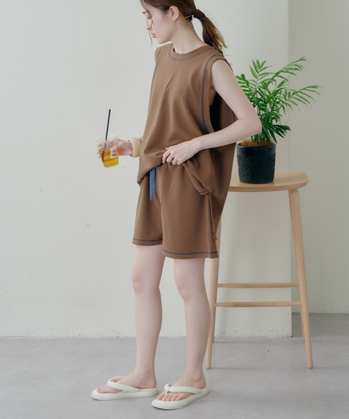 CIAOPANIC TYPY(チャオパニックティピー)の「ドライタッチカバーアップラッシュショーツ(水着・レディース・ブラウン/ブラック/サックスブルー・MEDIUM/LARGE)」の17枚目の写真