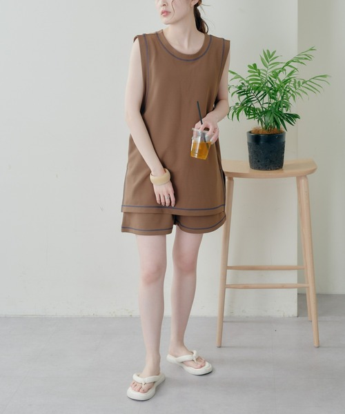 CIAOPANIC TYPY(チャオパニックティピー)の「ドライタッチカバーアップラッシュショーツ(水着・レディース・ブラウン/ブラック/サックスブルー・MEDIUM/LARGE)」の20枚目の写真