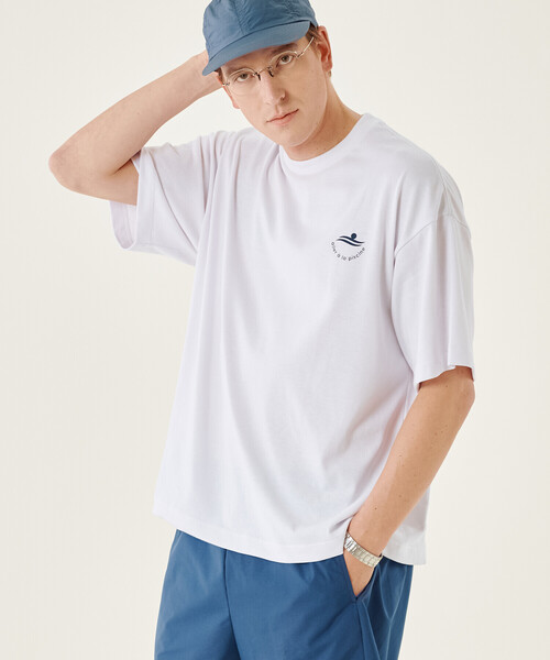 Speedo（スピード）の「Speedo｜〈別注〉クルーネックロゴTシャツ MEN（Tシャツ/カットソー・メンズ・ネイビー/ホワイト・S/M/L）」の16枚目の写真